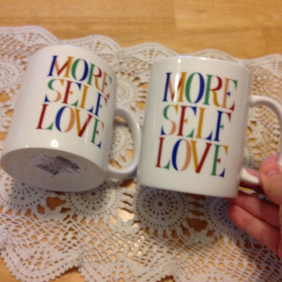Positive Vibes stoneware mugs set, more self love - Picture 1 of 5